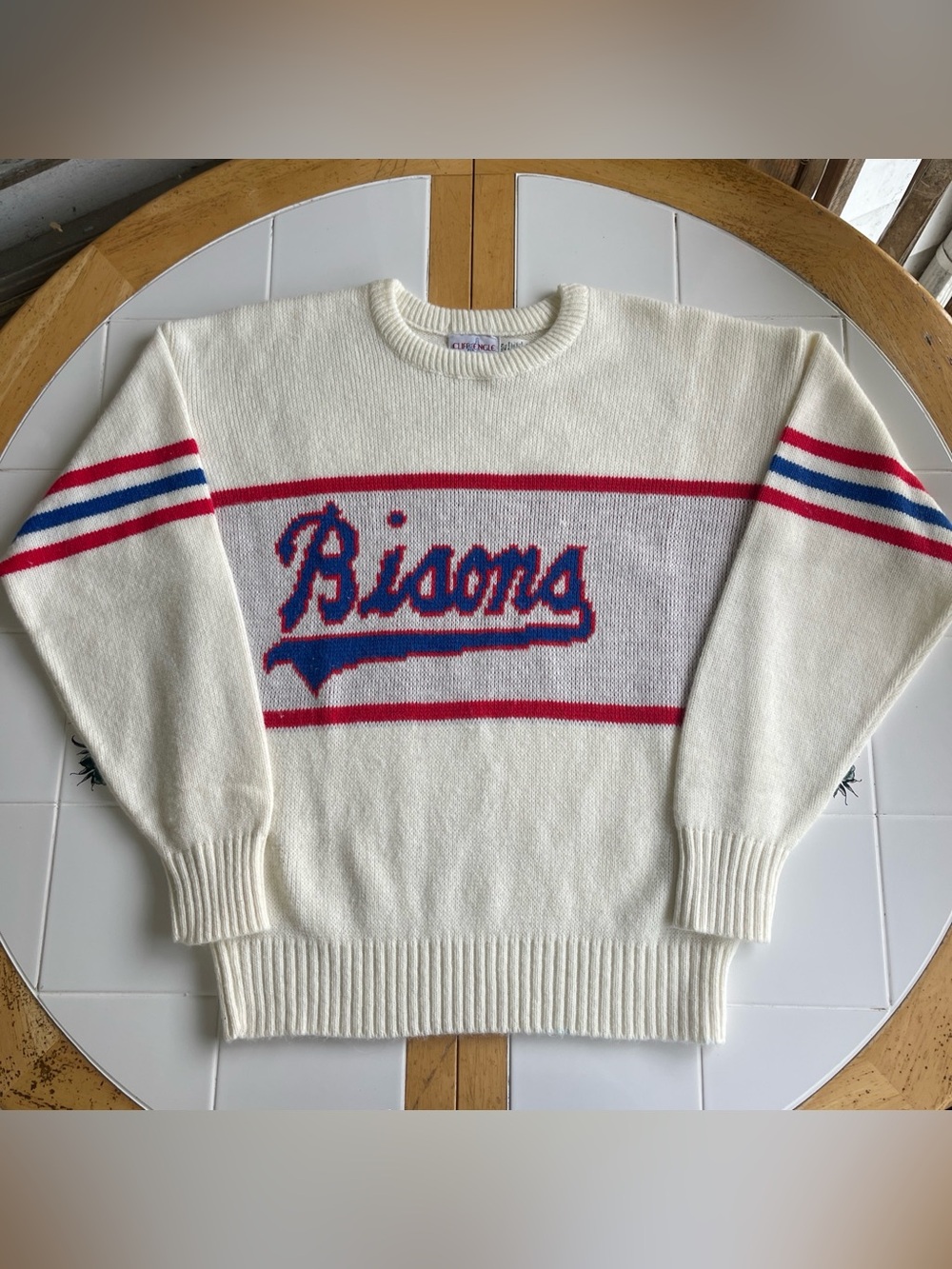 Vintage Cliff Engle Buffalo Bisons Sweater Adult Small 1984 Retro Minor League⚾️